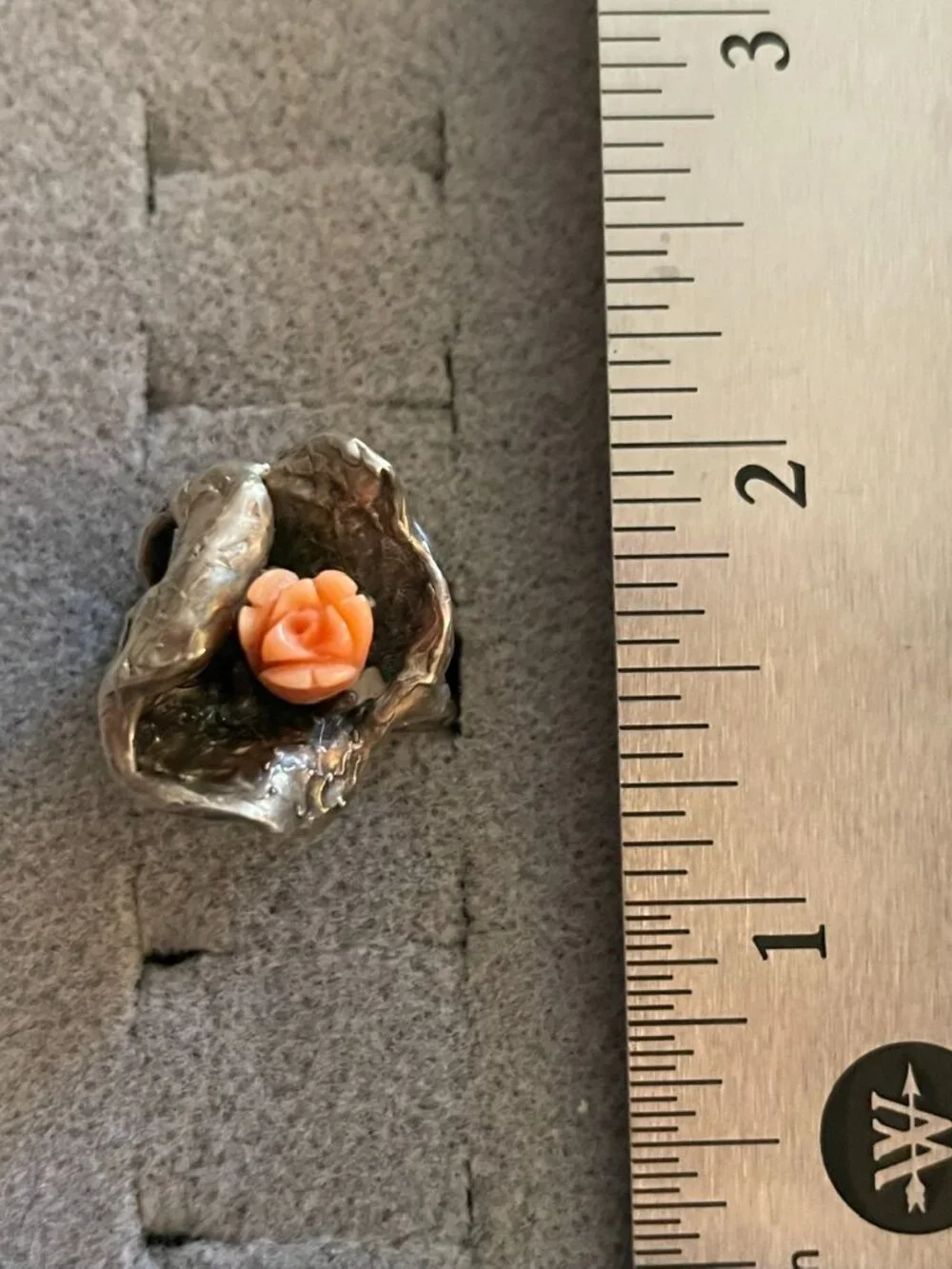 Vintage Sterling Silver Ring Abstract Handmade Statement Rose Free Form Size 6